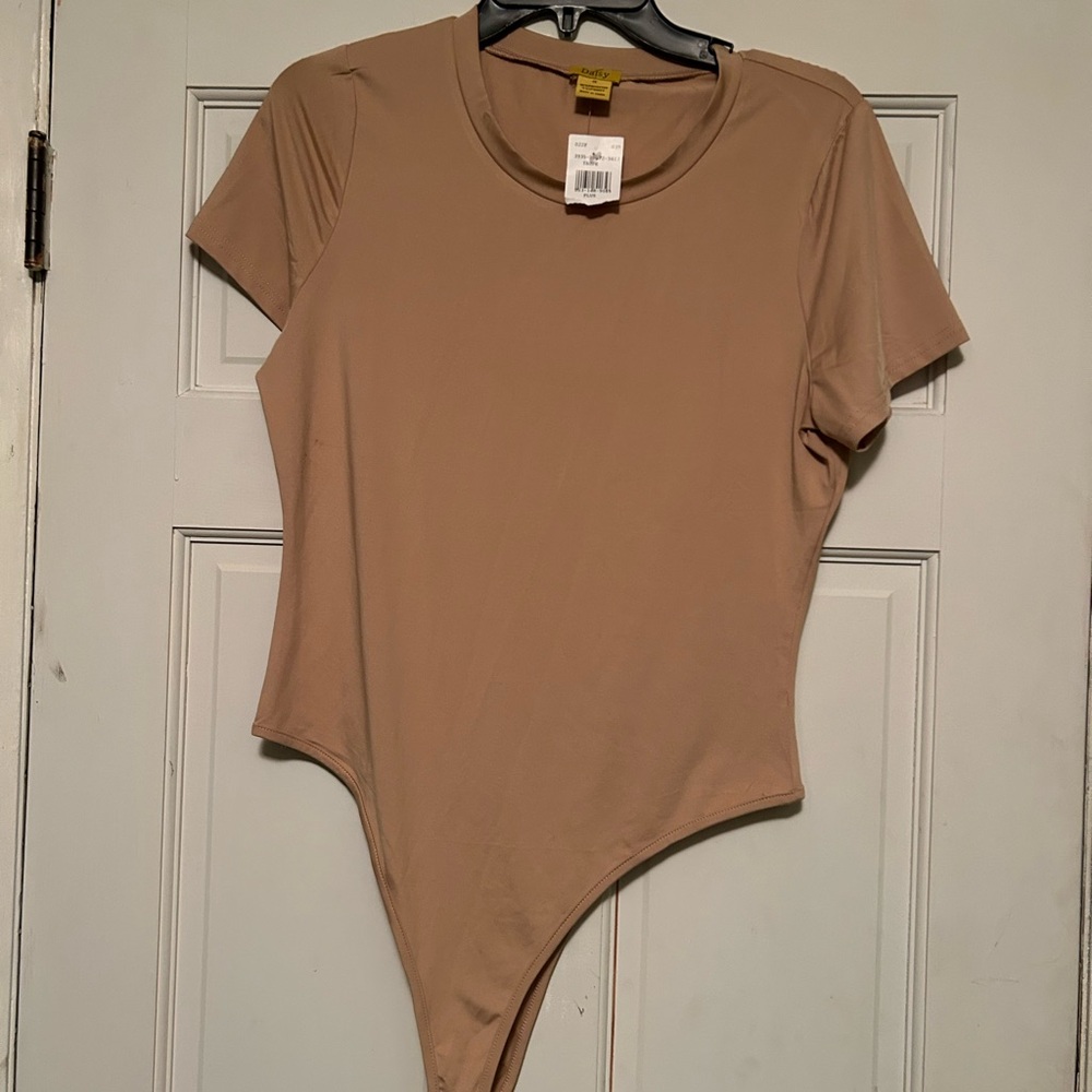 Tan Short Sleeve Bodysuit